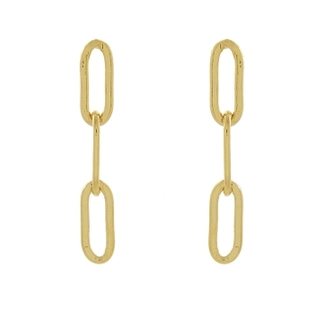 Brinco tres elos cartie banhado a ouro 18k
