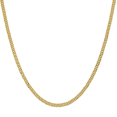 Corrente grume dupla lixada banhado a ouro 18k