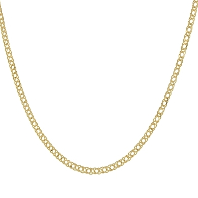 Corrente losanglo duplo laminado fio 0.50 banhado a ouro 18k