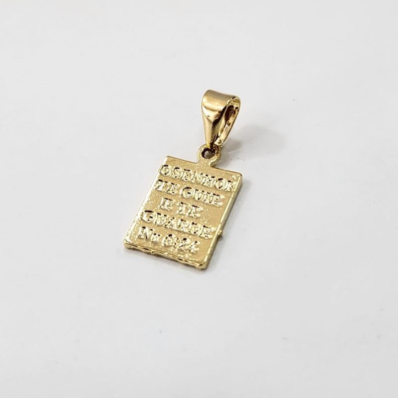 Pingente plaquinha o senhor te guie e te guarde banhado a ouro 18k