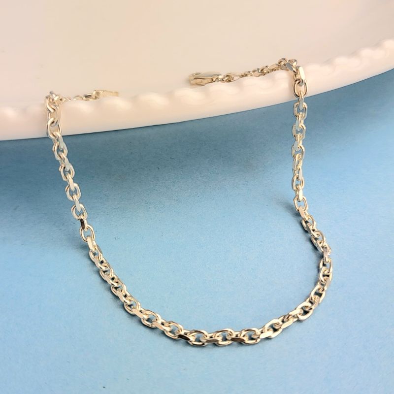 Pulseira masculina elo cartier f080 prata 925