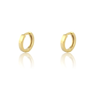 Argolinha pequena clic articulavel elo quadrado banhado a ouro 18k