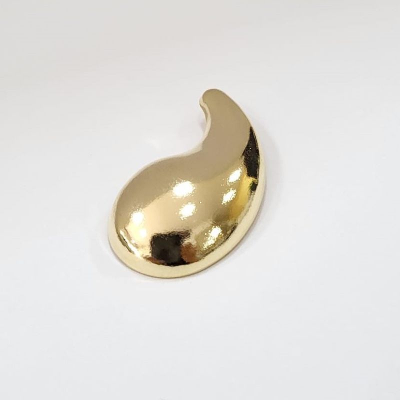 Pingente gota torta grande liso banhado a ouro 18k