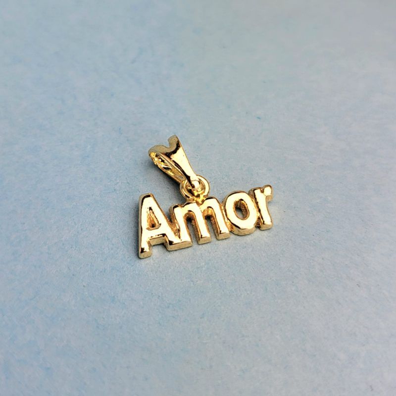 Pingente amor liso banhado a ouro 18k