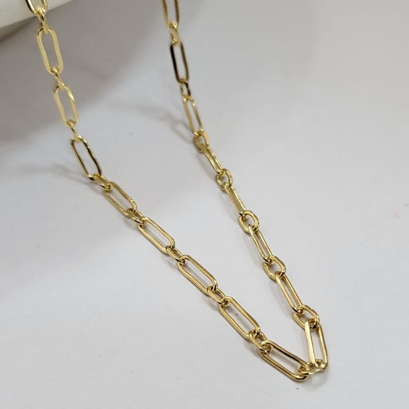 Corrente elo cartie 1x1 diamantada banhado a ouro 18k