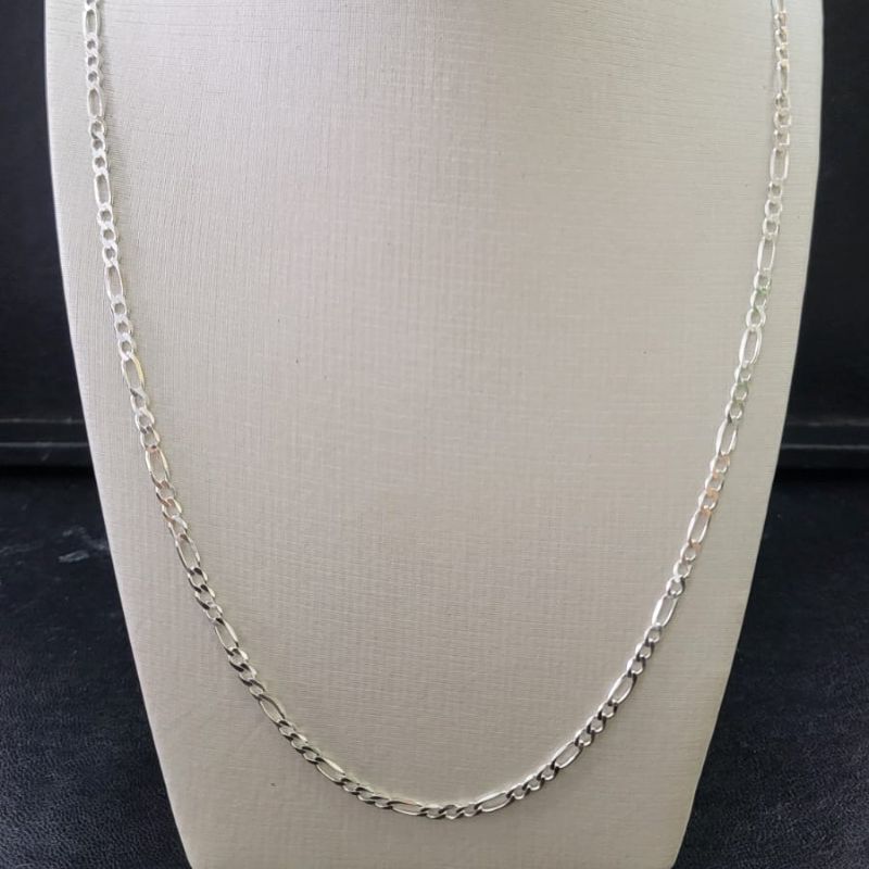 Corrente masculina elo 3X1 fino prata 925