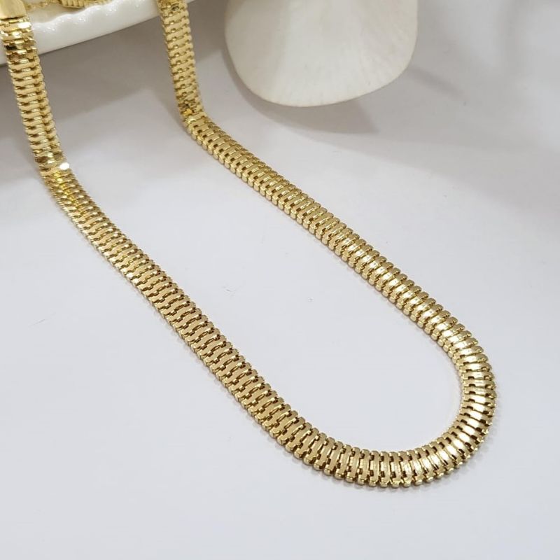 Chocker oca achatada banhada a ouro 18k