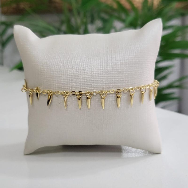 PULSEIRA GOTINHAS PONTUDAS BANHADA A OURO 18K