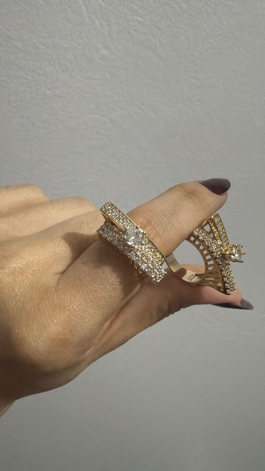 Anel Solitário e Dupla Fileira Cravejada