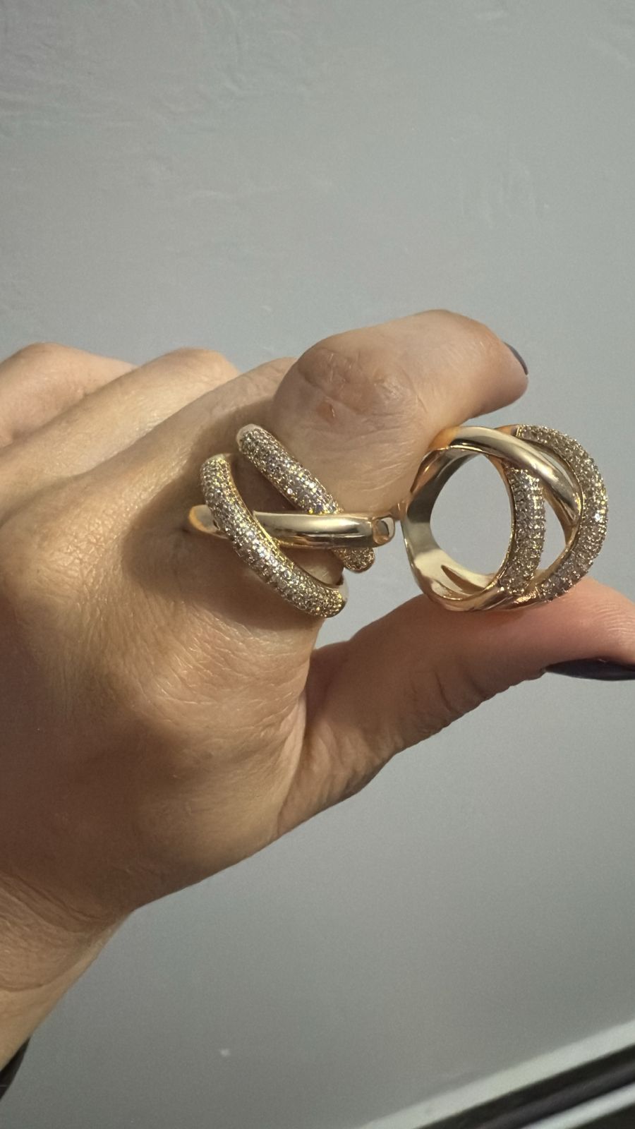 Anel Fileiras Cravejadas e Lisas