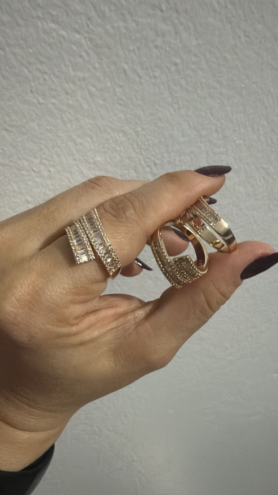 Anel Fileiras em Baguete e Zircônias