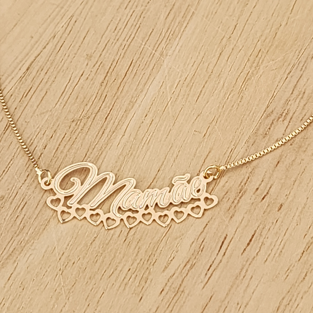 COLAR DOURADO MAMÃE CORAÇÃO