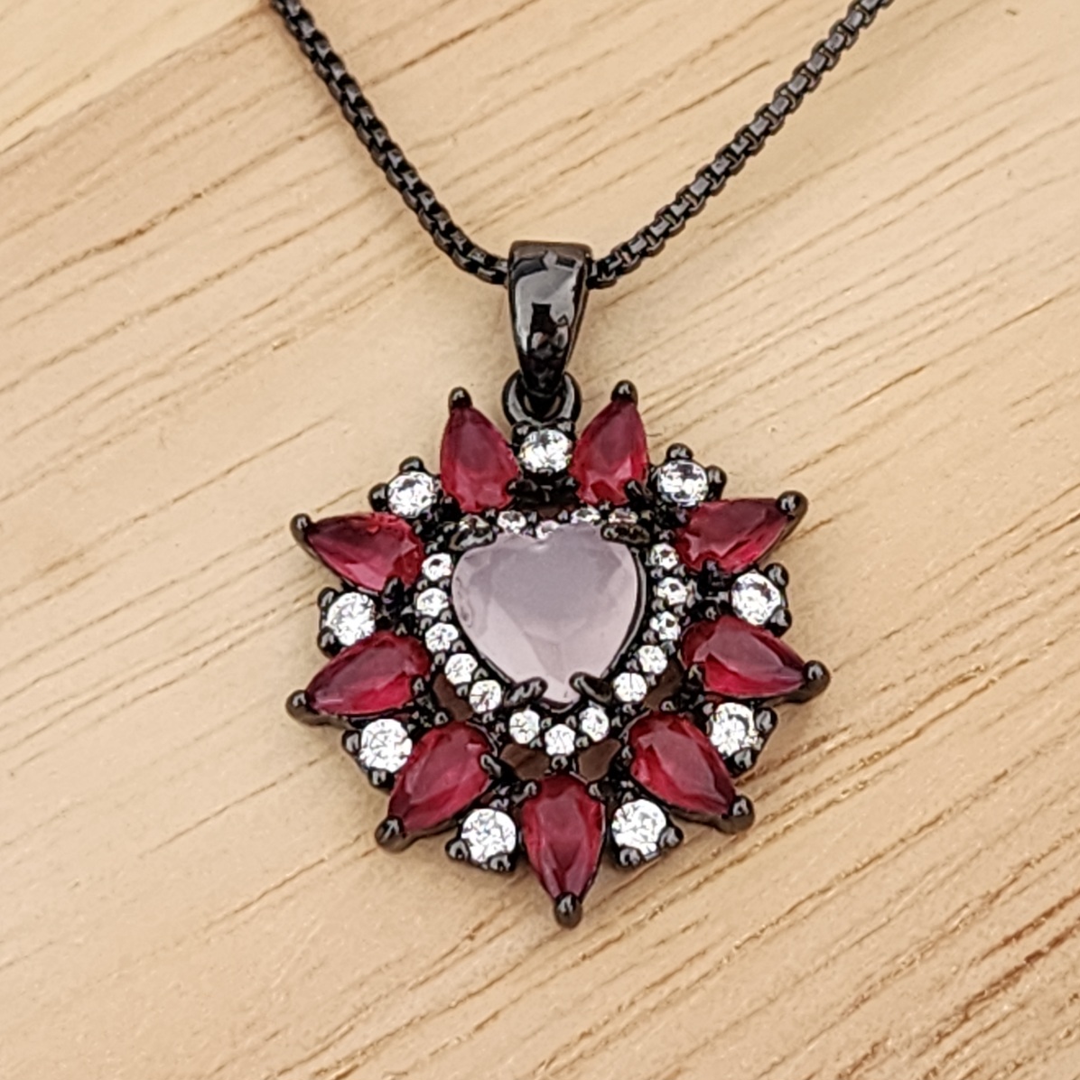 CONJUNTO RÓDIO NEGRO CORAÇÃO GRANDE MARSALA