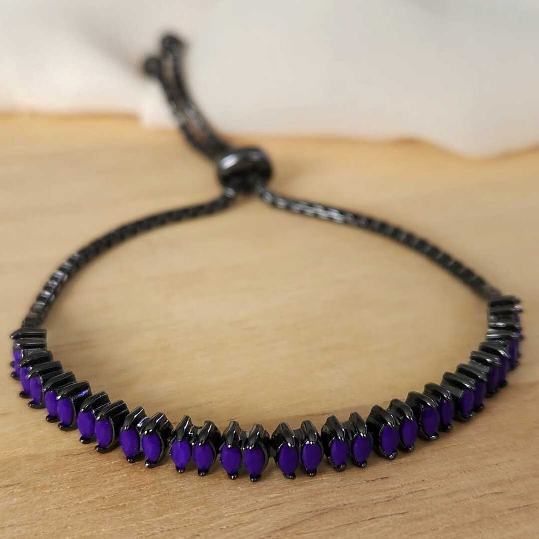 PULSEIRA SHAMBALA RÓDIO NEGRO AZUL
