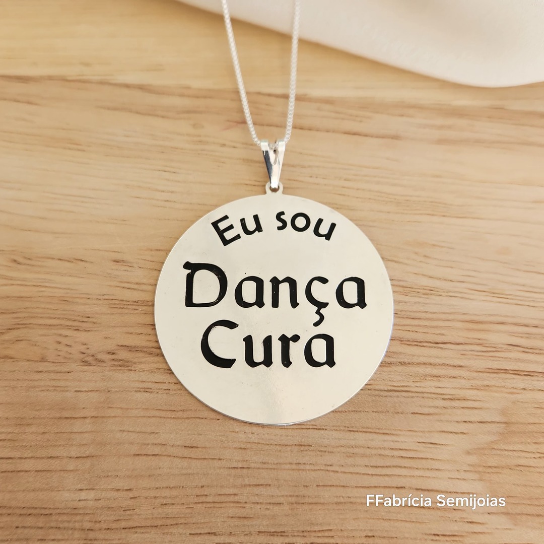 COLAR CORRENTE VENEZIANA 45+5CM COM PINGENTE MANDALA EU SOU DANÇA CURA G- 4CM