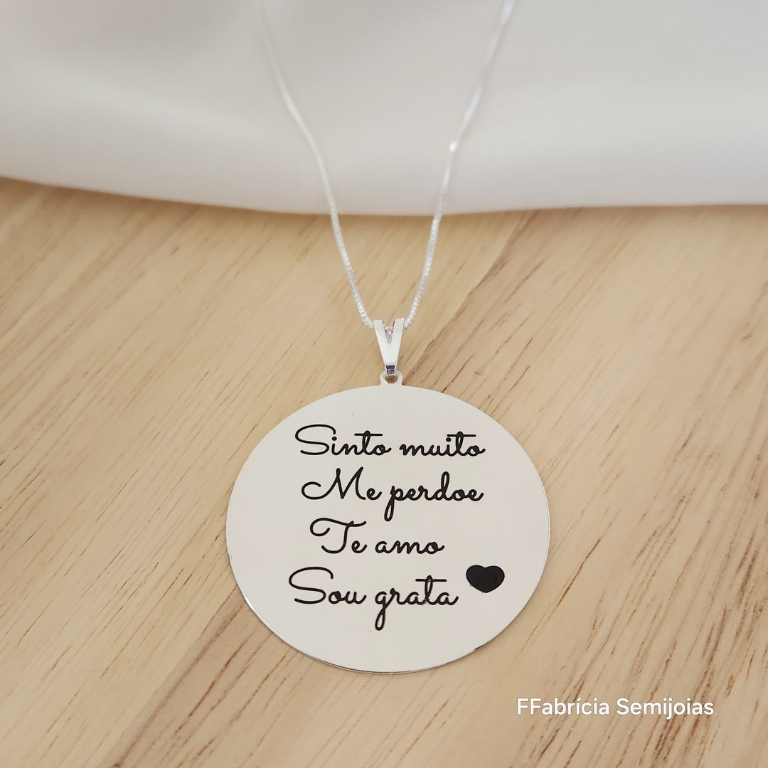 COLAR MANDALA HO´HOPONOPONO - SINTO MUITO, ME PERDOE, TE AMO, SOU GRATA - G