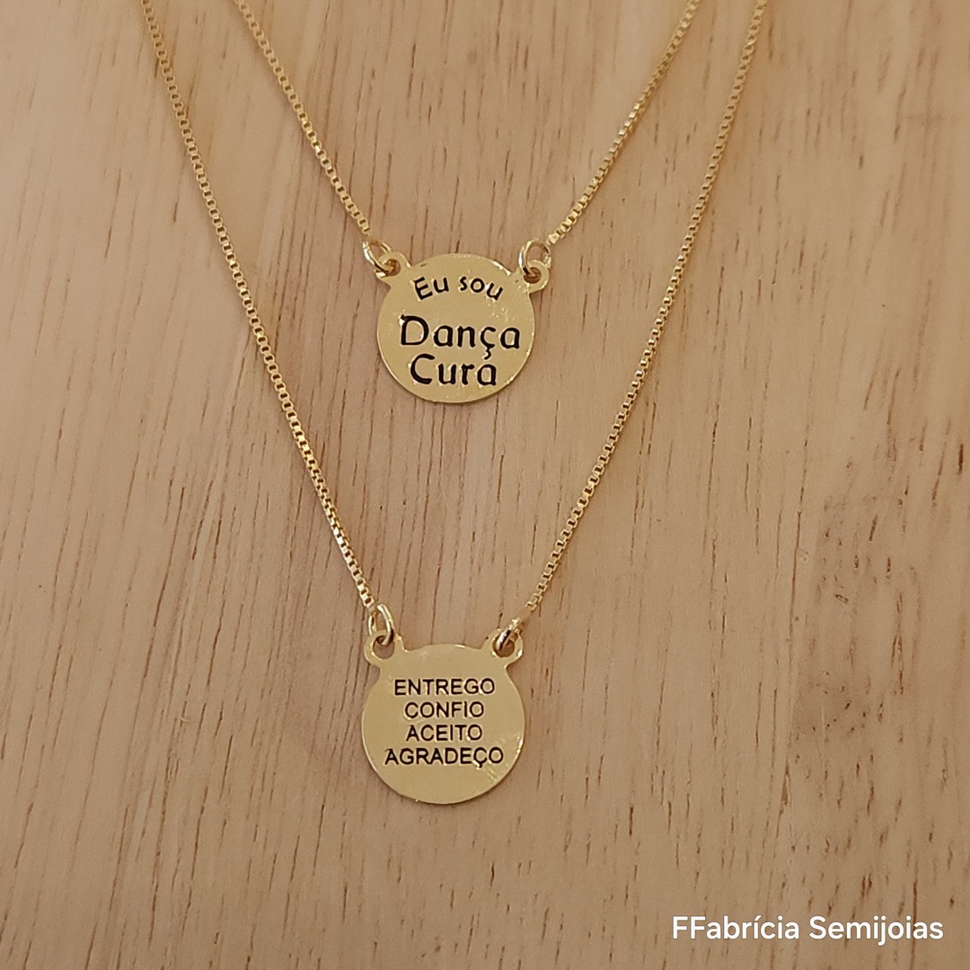 COLAR ESCAPULÁRIO VENEZIANA EU SOU DANÇA CURA E ENTREGO, CONFIO, ACEITO E AGRADEÇO - HO'HOPONOPONO