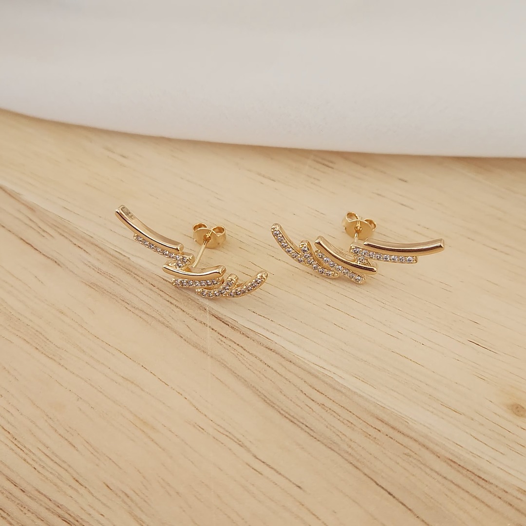 BRINCO EAR CUFF  FIOS CRAVEJADO EM MICROZIRCÔNIAS CRISTAL