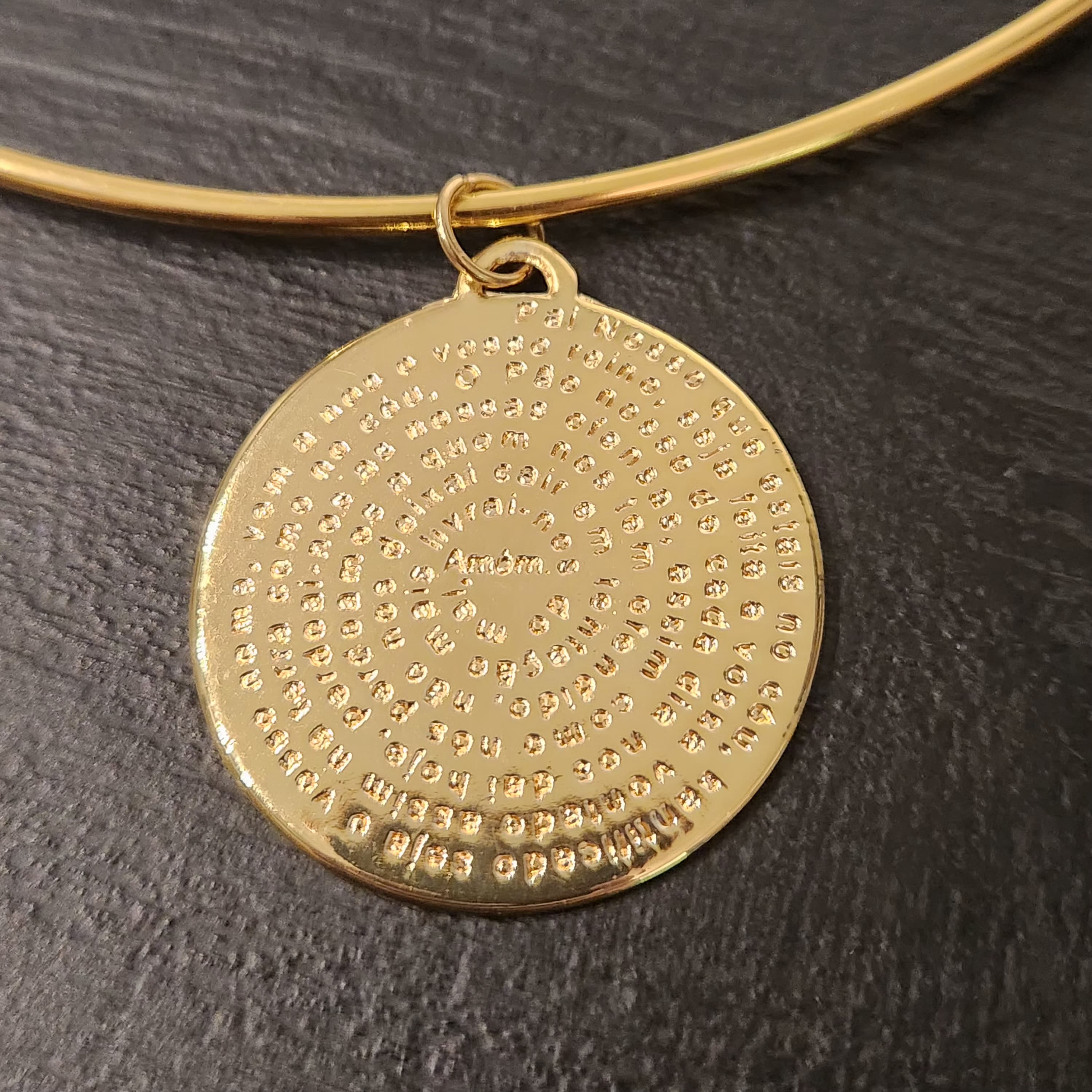 COLAR GARGANTILHA PINGENTE MEDALHA PAI NOSSO