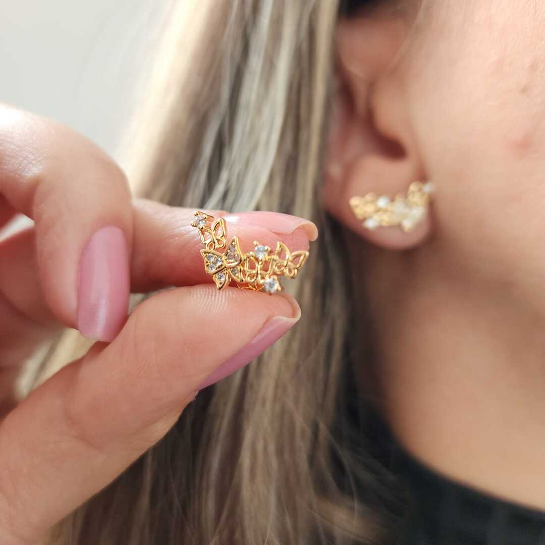 BRINCO EAR CUFF BORBOLETAS