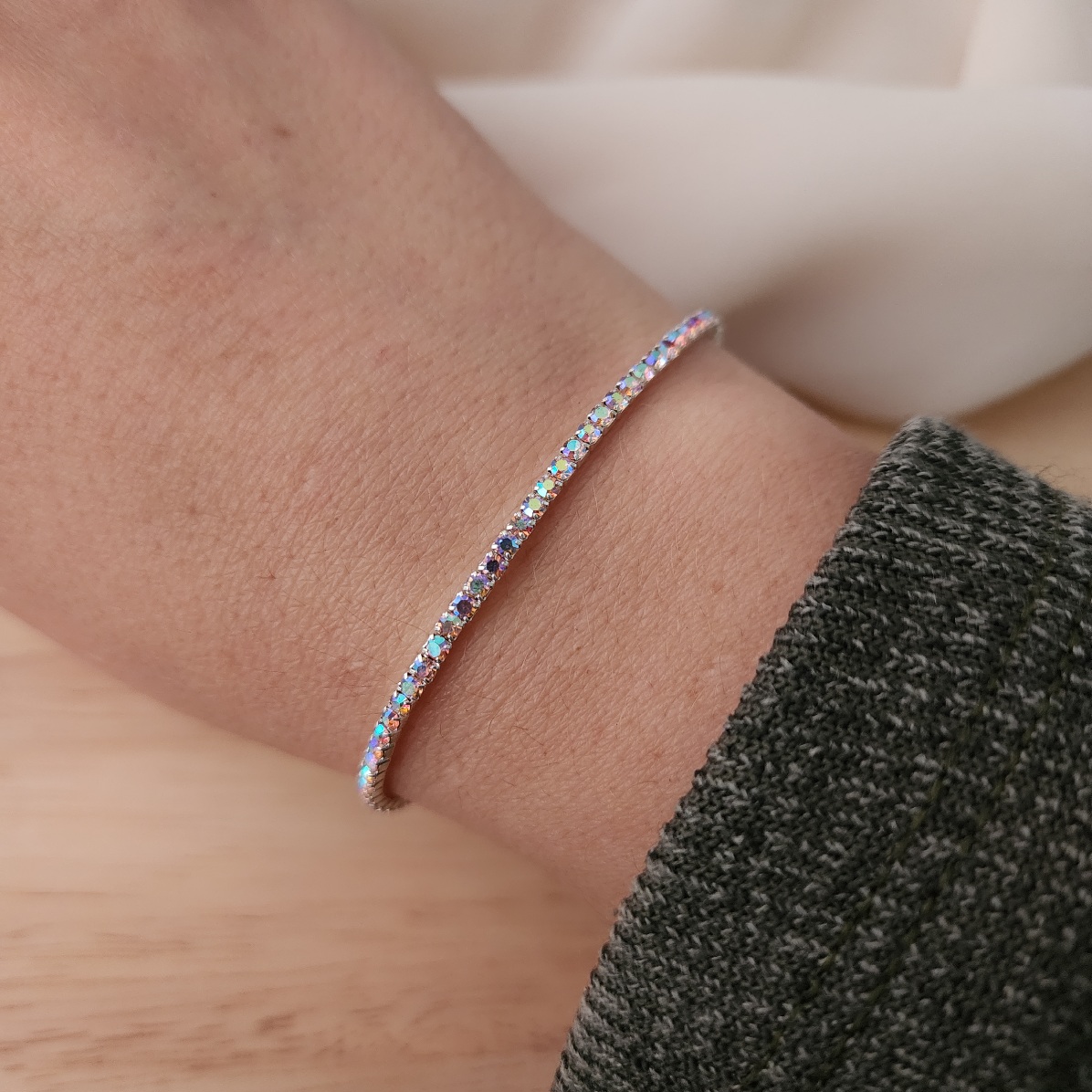 PULSEIRA ZIRCÔNIAS ROSA CLARO FURTA COR