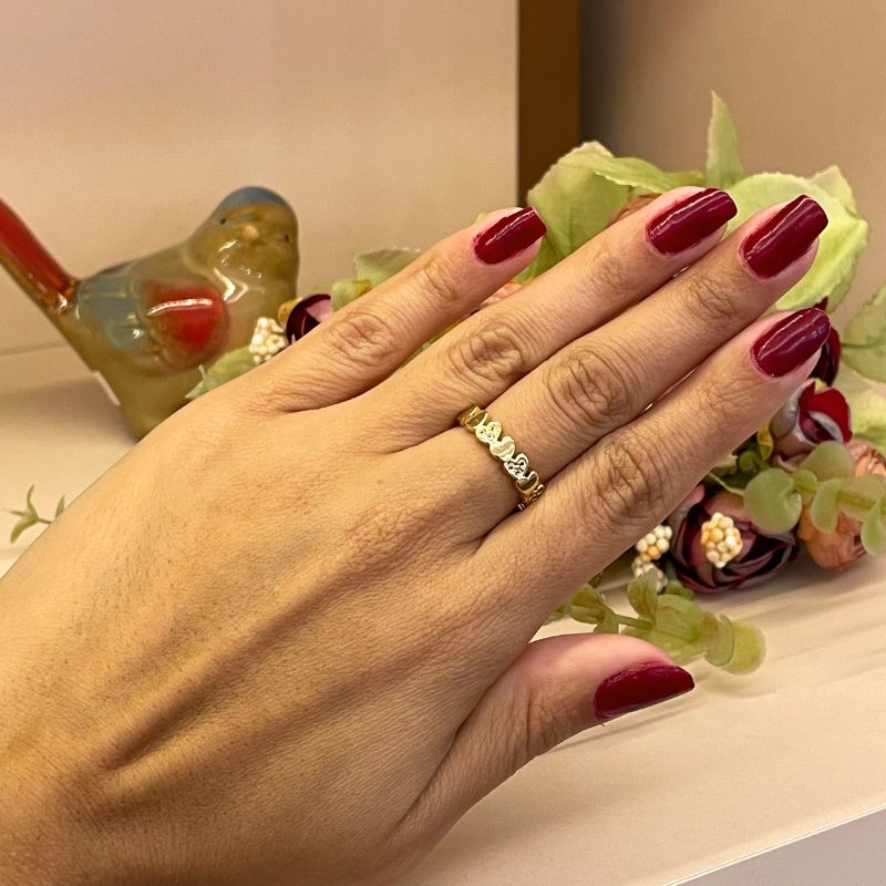 ANEL CORAÇÕES DE LADO LISOS E CRAVEJADOS ANEL CORAÇÕES DE LADO LISOS E CRAVEJADOS