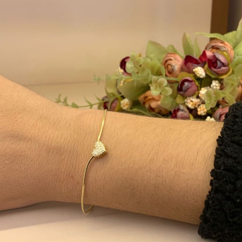 PULSEIRA CORAÇÃO CRAVEJADO PULSEIRA CORAÇÃO CRAVEJADO