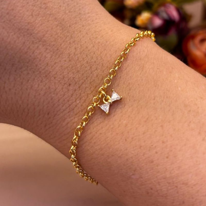 PULSEIRA ELO PORTUGUÊS PINGENTE LAÇO