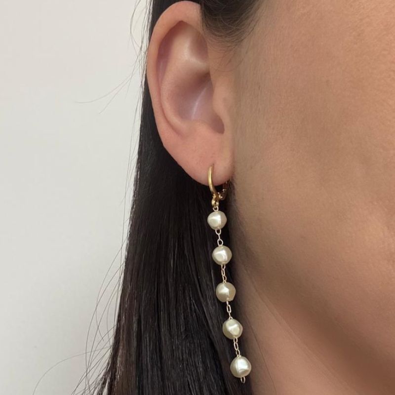 ARGOLA CLICK PÉROLAS PENDURADAS