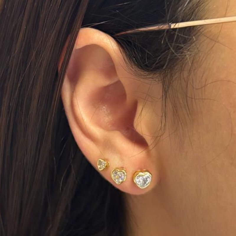 BRINCO TRIO CORAÇÃO CRISTAL