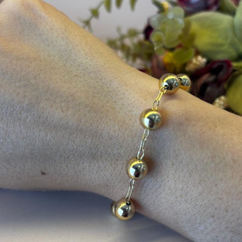 PULSEITA CARTIER COM 10 BOLAS 8MM