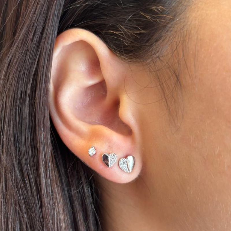 BRINCO TRIO CORAÇÃO CRAVEJADO