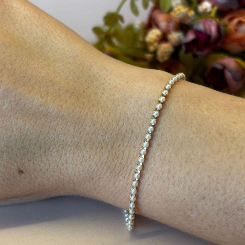 PULSEIRA PÉROLA COM GARRA 2MM