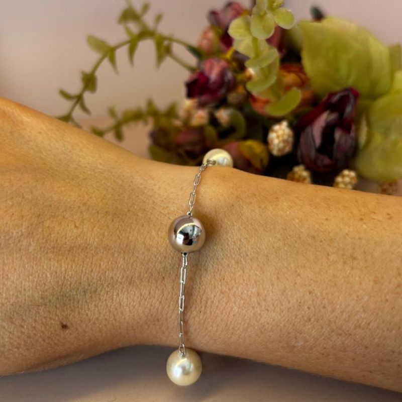 PULSEIRA CARTIER COM PÉROLA E BOLA