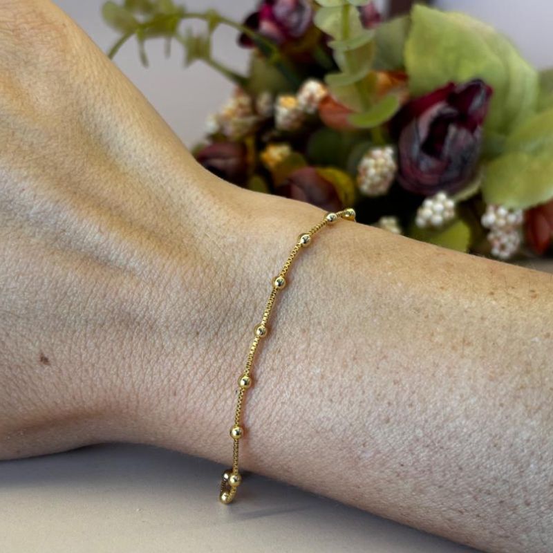 PULSEIRA VENEZIANA COM BOLINHAS 0.8MM