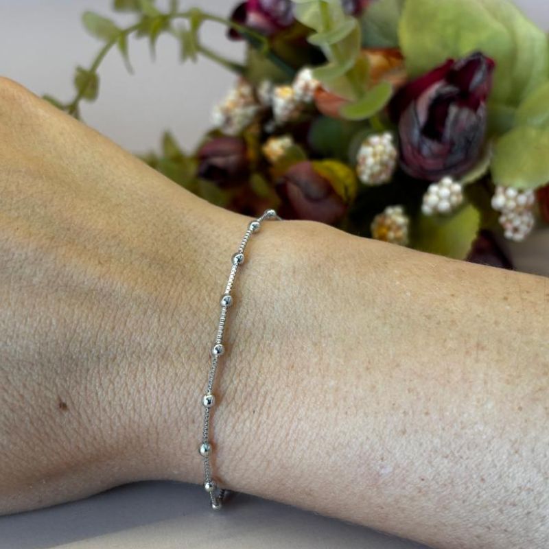 PULSEIRA VENEZIANA COM BOLINHAS 0.8MM