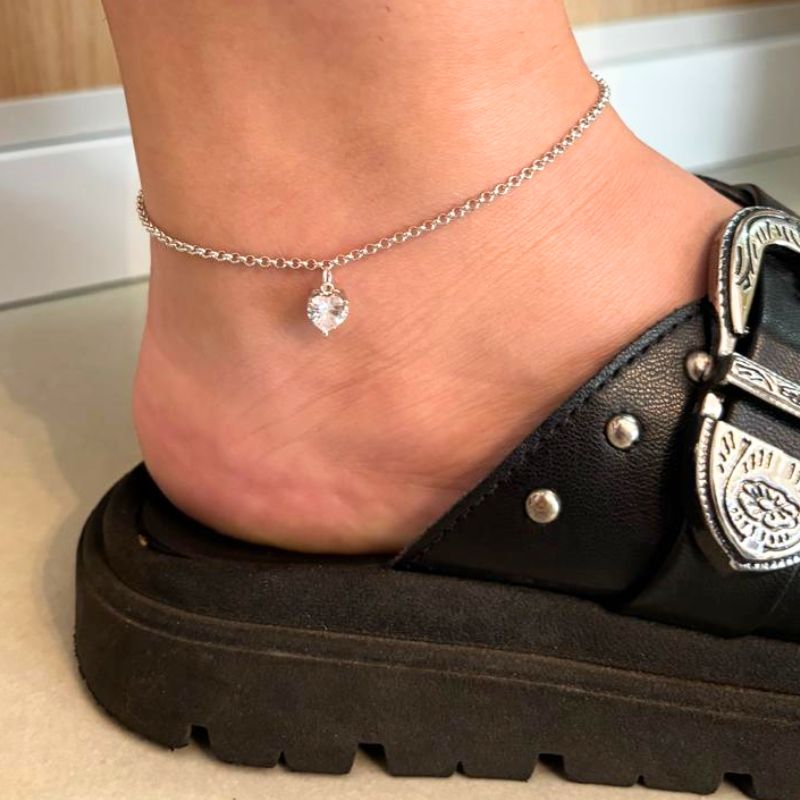 TORNOZELEIRA ELO PORTUGUÊS CORAÇÃO