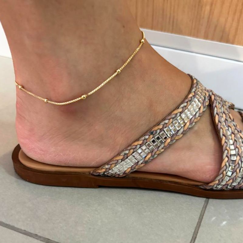 TORNOZELEIRA VENEZIANA BOLINHA 1MM