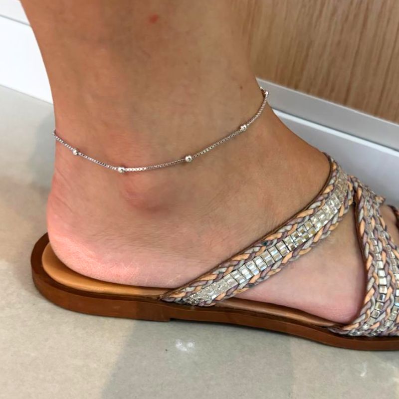 TORNOZELEIRA VENEZIANA BOLINHA 1MM