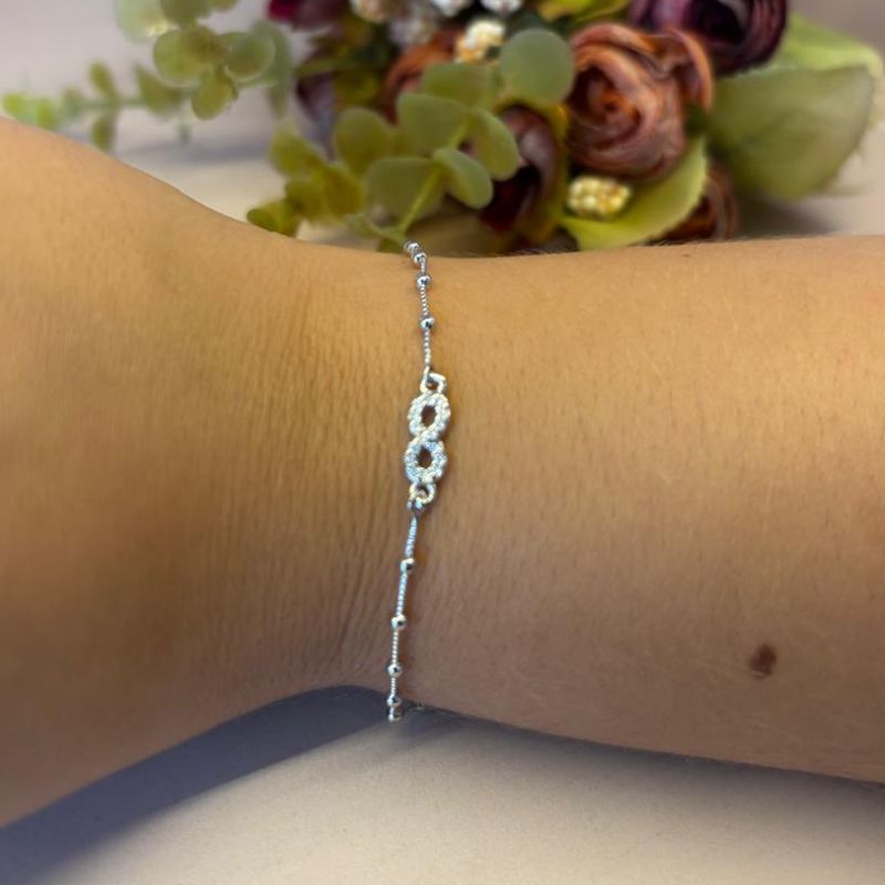 PULSEIRA BOLINHA INFINITO CRAVEJADO