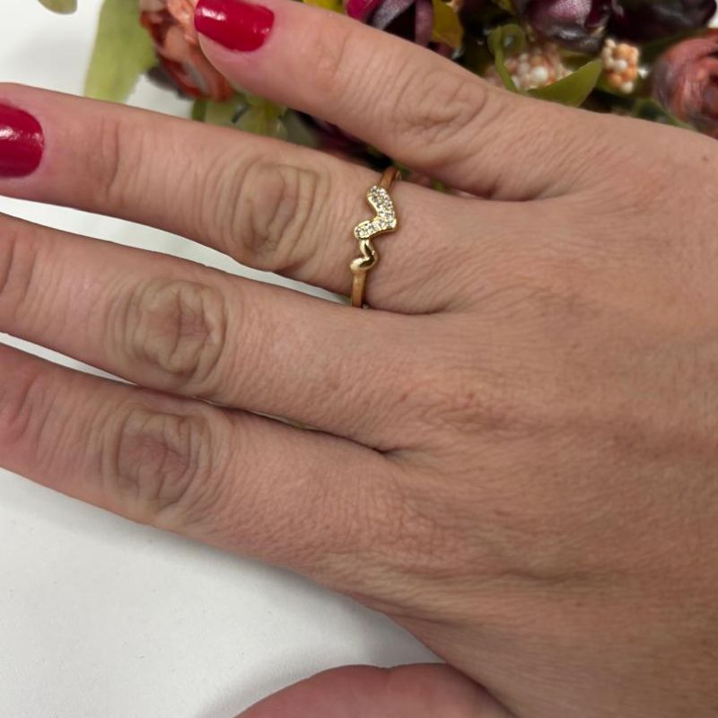 ANEL CORAÇÕES CRAVEJADO