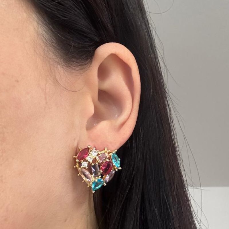 BRINCO CORAÇÃO TODO EM PEDRAS