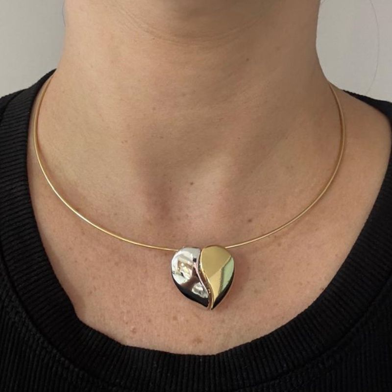 CHOKER ARO CORAÇÃO 2 BANHOS