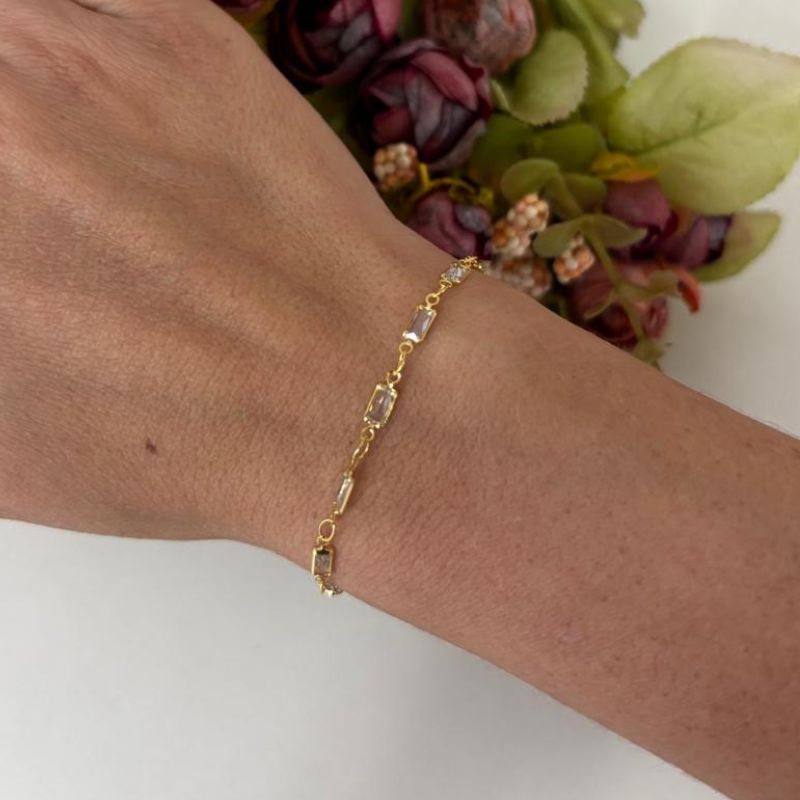 PULSEIRA BAGUETES EM ZIRCÔNIAS