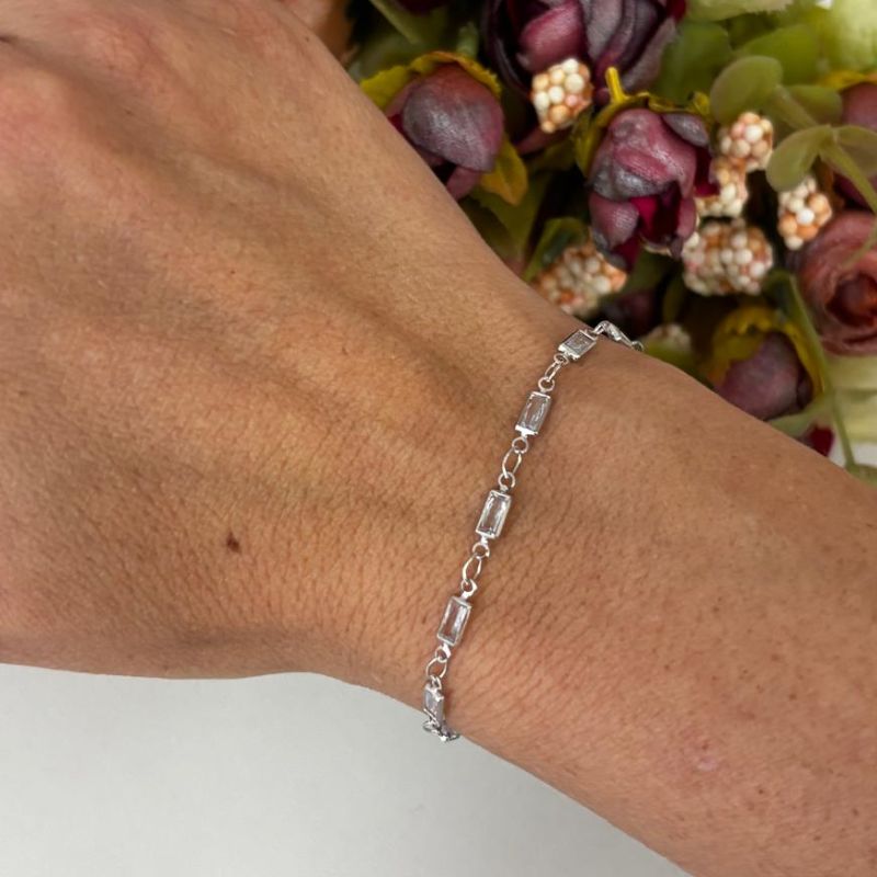 PULSEIRA BAGUETES EM ZIRCÔNIAS
