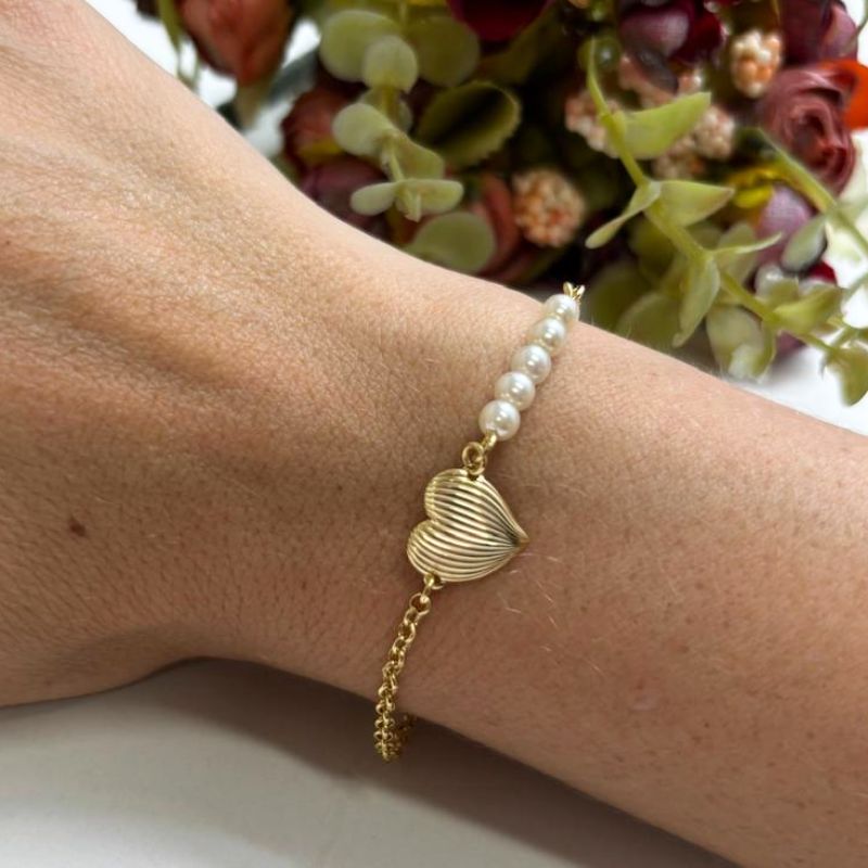 PULSEIRA CORAÇÃO E PÉROLAS
