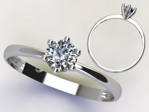 ANEL SOLITÁRIO C/ ZIRC. 5,0 MM CRISTAL