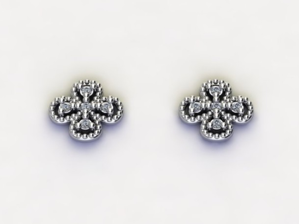 BRINCO TREVO C/ ZIRC. CRISTAL