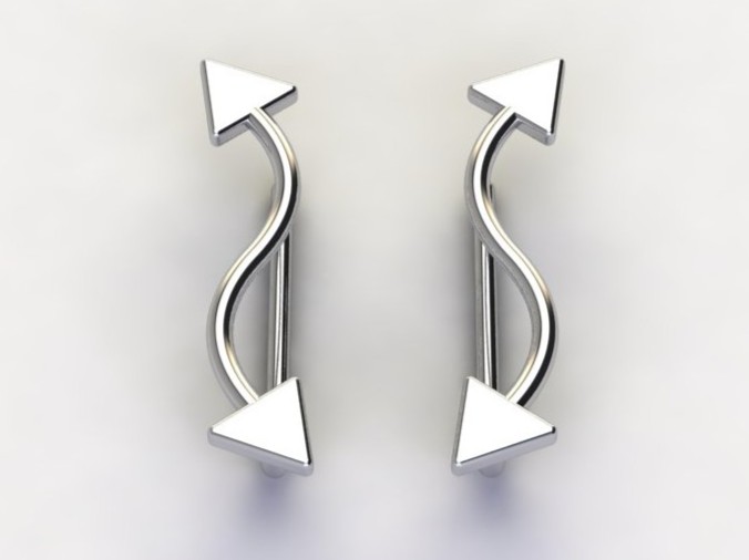 BRINCO EAR CUFF TRIAGULO S/ ZIRC. INCOLOR