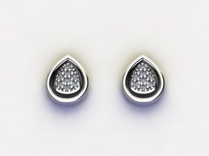 BRINCO MINIMALISTA GOTA C/ ZIRC. CRISTAL